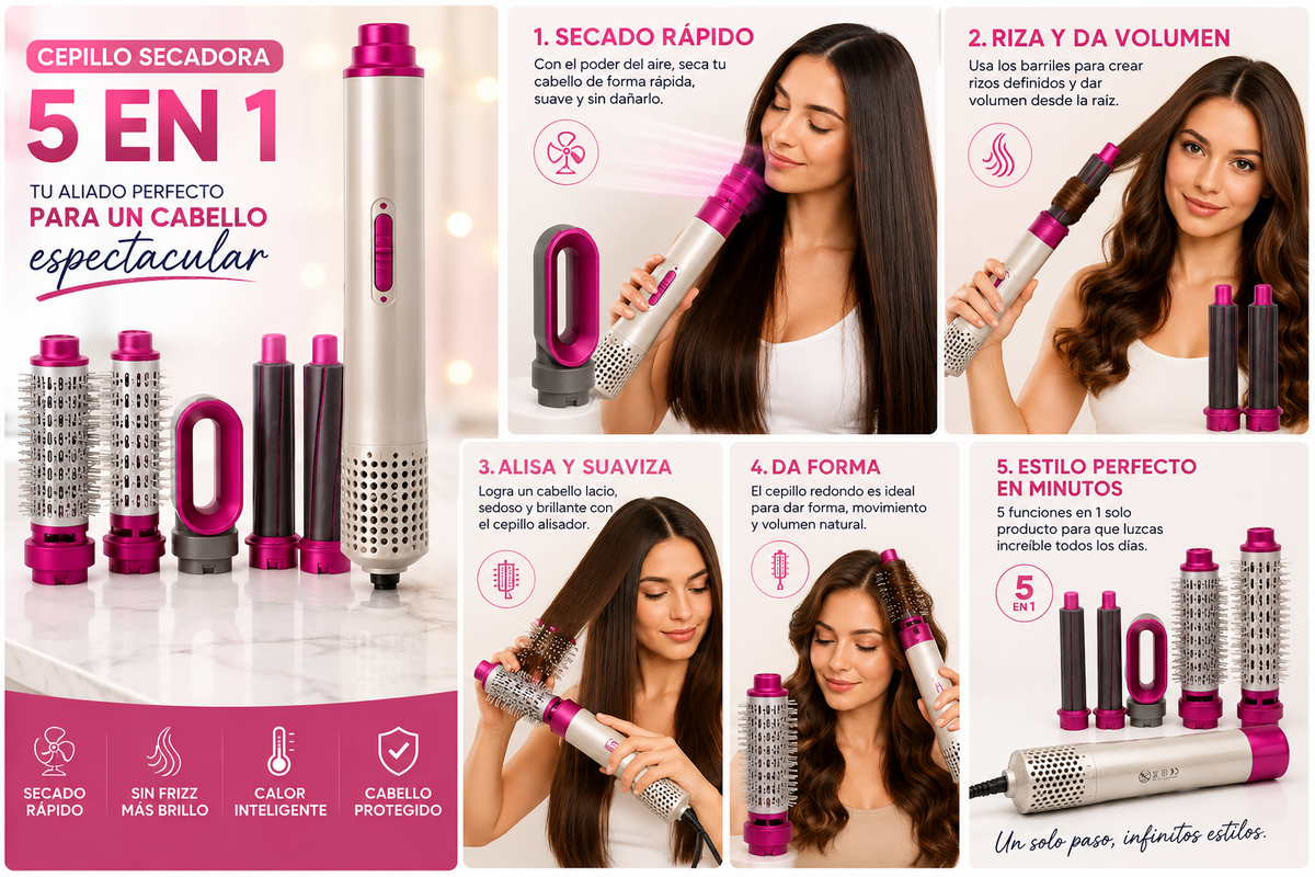 Cepillo Secadora 5 En 1